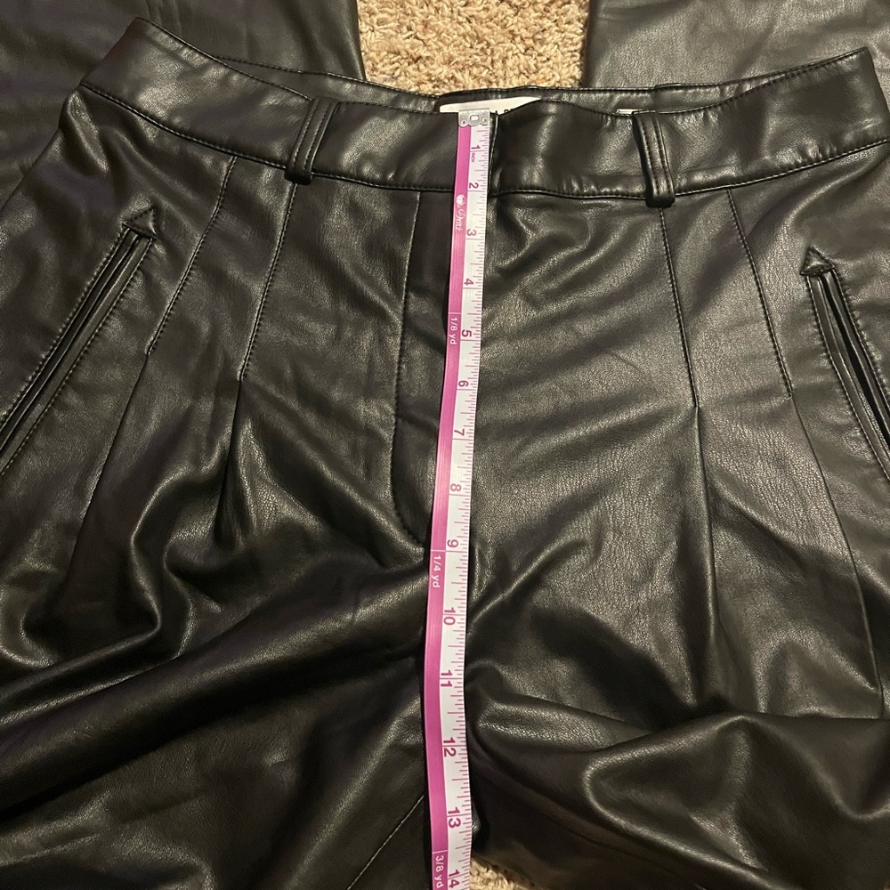 Veronica Beard Rennert Faux Vegan Leather Wide Pants Size 10 - Picture 9 of 10